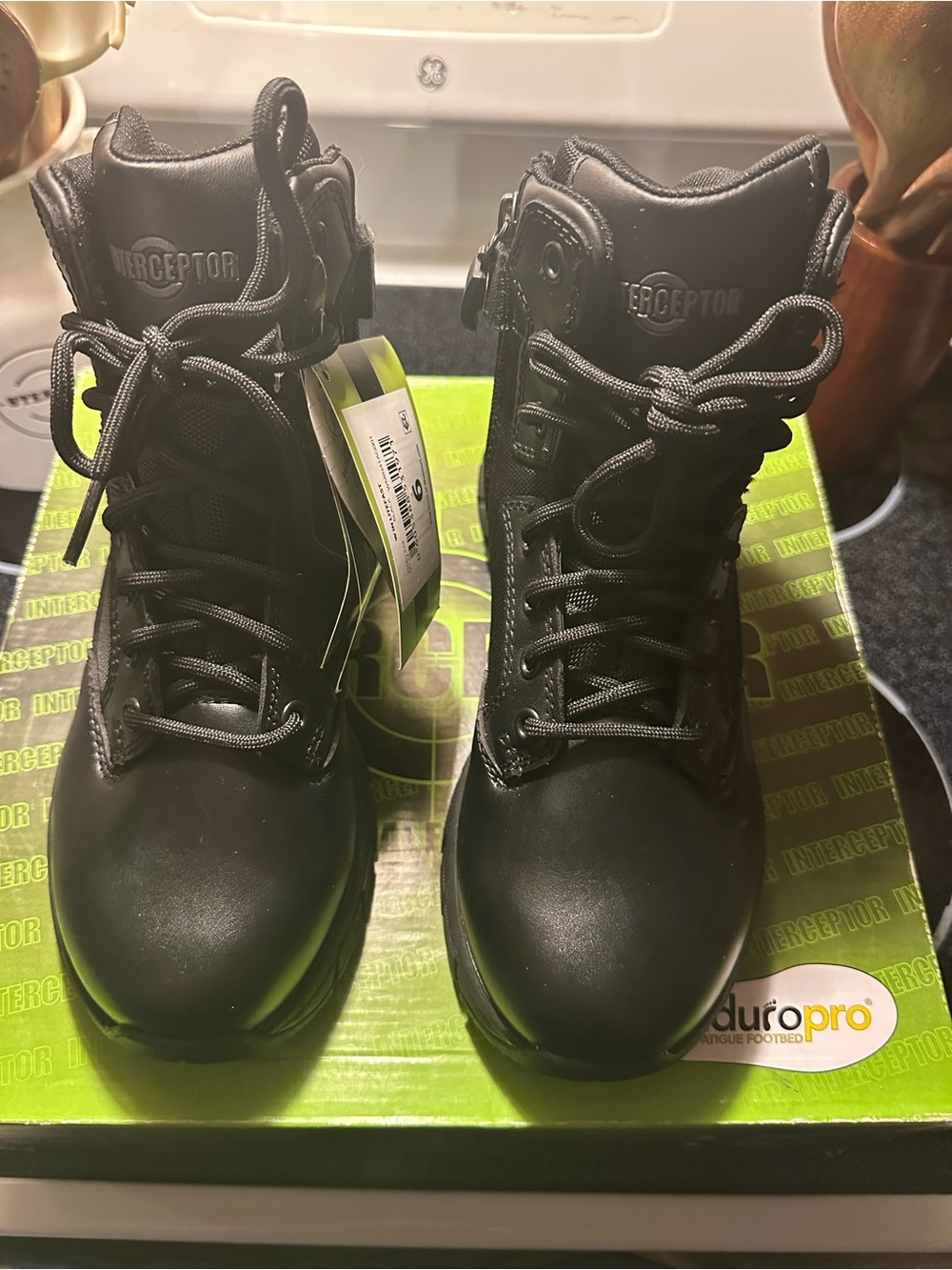 Interceptor Women's Black Combat Boots with DuroPro Support